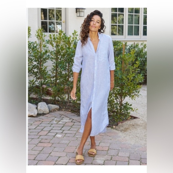 Frank & Eileen Dresses & Skirts - NWOT FRANK & EILEEN Rory Linen Maxi Shirtdress SOFT BLUE M